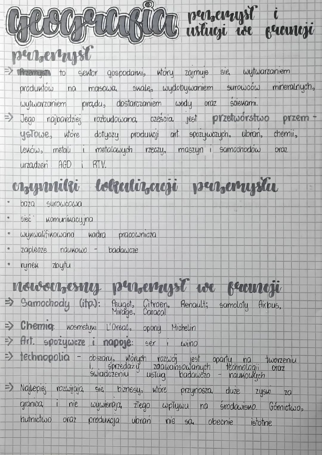 Przemysł i usługi we Francji klasa 6 - PKB, eksport i film edukacyjny