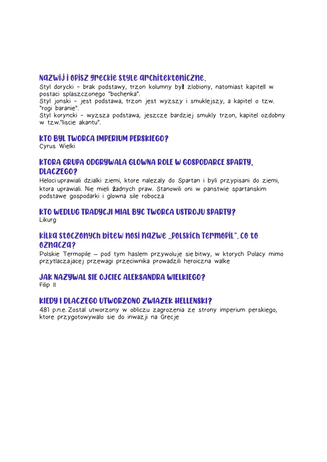 STAROZYTNA GRECJA
Oligarchia forma rzadow sprawowana przez niewielka grupe ludzi
Monarchia - forma rzadow w ktorej reprezentantem wladzy jes