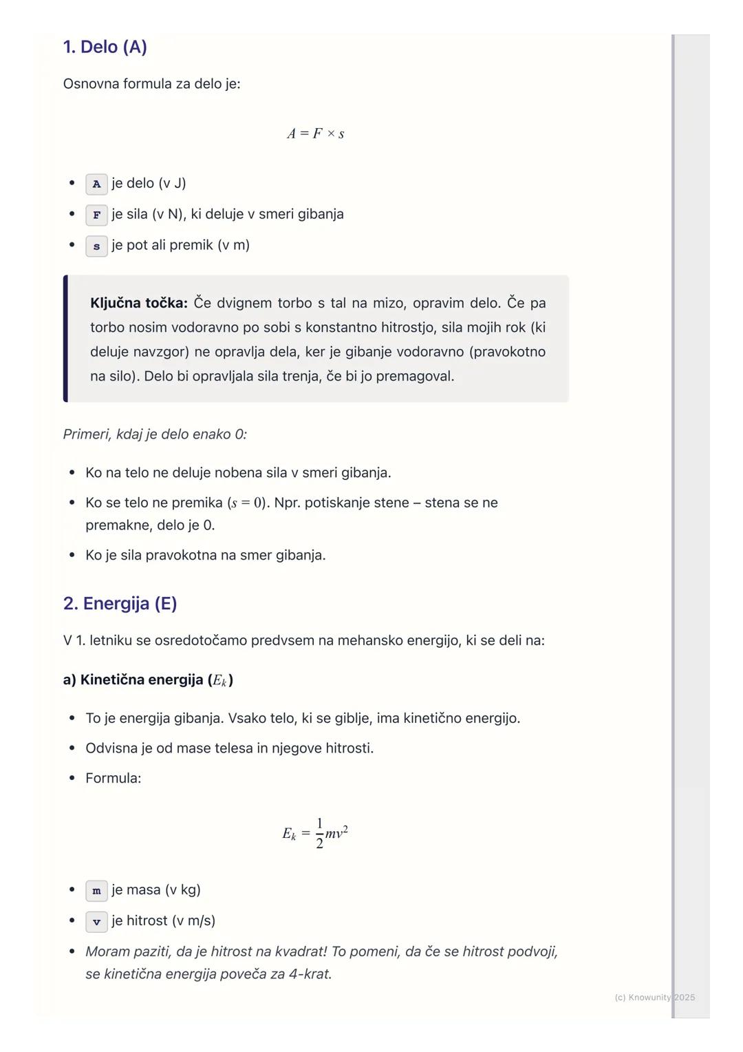 # Delo, energija in moč

Osnovni pregled

Delo, energija in moč so trije zelo povezani fizikalni pojmi. V bistvu opisujejo,
kako se sile in 