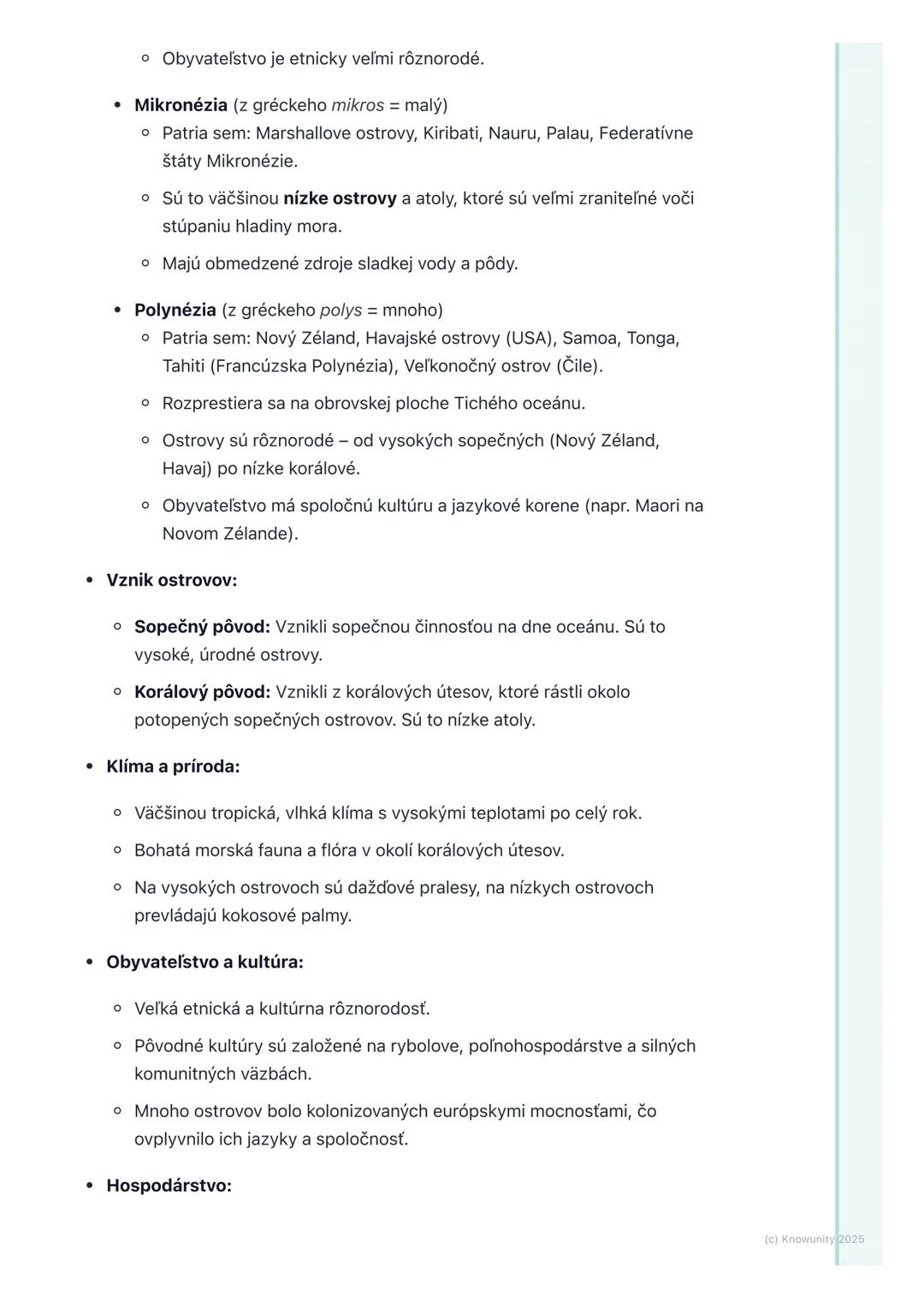 # Austrália a Oceánia

## Prehľad / Úvod

Takže, ideme sa pozrieť na Austráliu a Oceániu. Je to obrovský a veľmi
zaujímavý región, ktorý zah