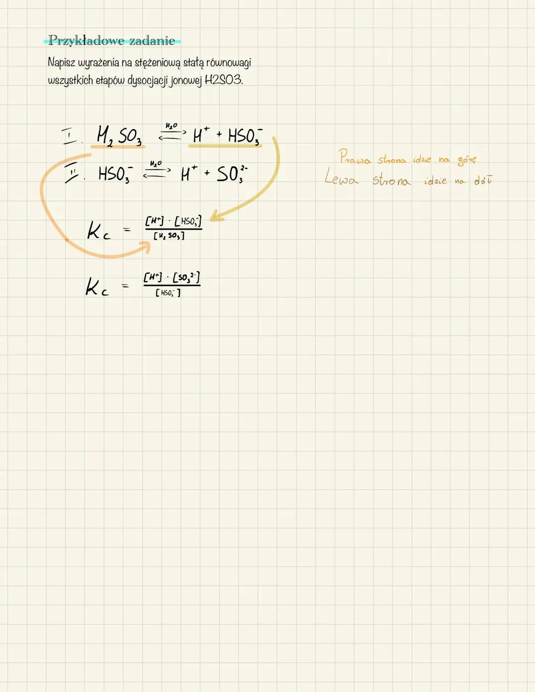 Chemia - stała równowagi
I.
[]"
1=1
->
->
WZÓRY
aA + bB = cC + dD
Kc = (A)² · (B) ²
[C] • [D]d
[A]
M₂ SO₂²2H+ + SO}
Кс
Przykład
[H] [s0₂²]
[