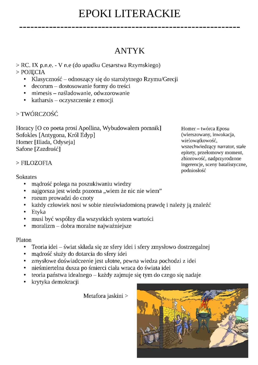 Antyk - Filozofia starożytnej Grecji i Literatura antyczna