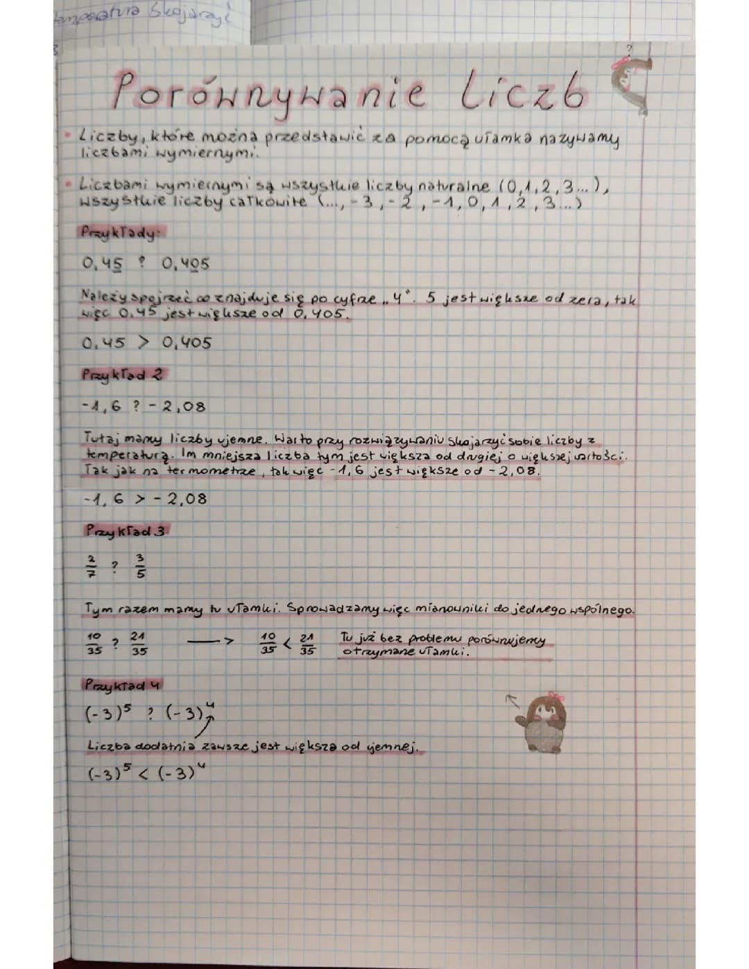 Porównywanie liczb klasa 8