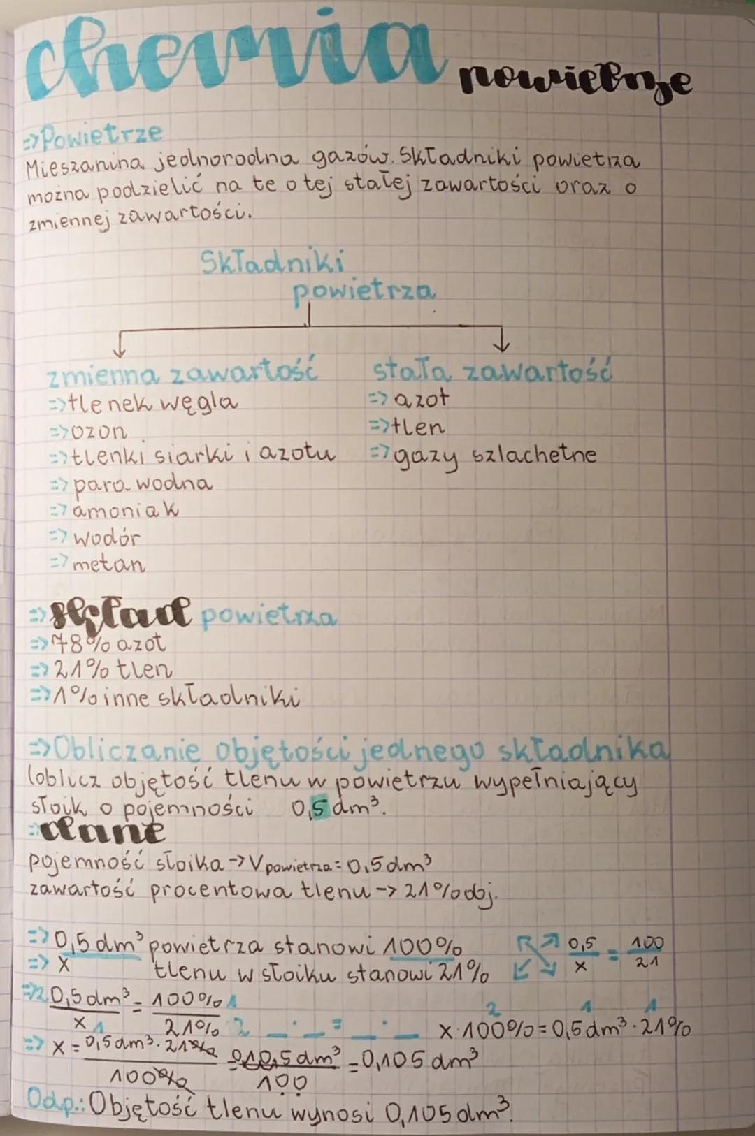 # chemia powietrze

Powietrze
Mieszanina jednorodna gazów. Składniki powietrza
można podzielić na te o tej stałej zawartości oraz o
zmiennej