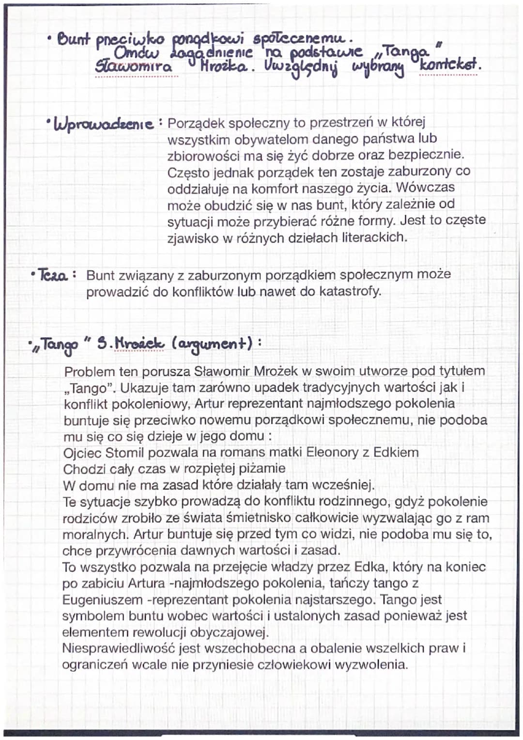•Bunt pneciwko ponądkowi społecznemu.
"
Omdw zagadnienie na podstawie „Tanga
Sławomira Hrozka. Uwzględny wybrany kontekst.
Wprowadzenie: Por