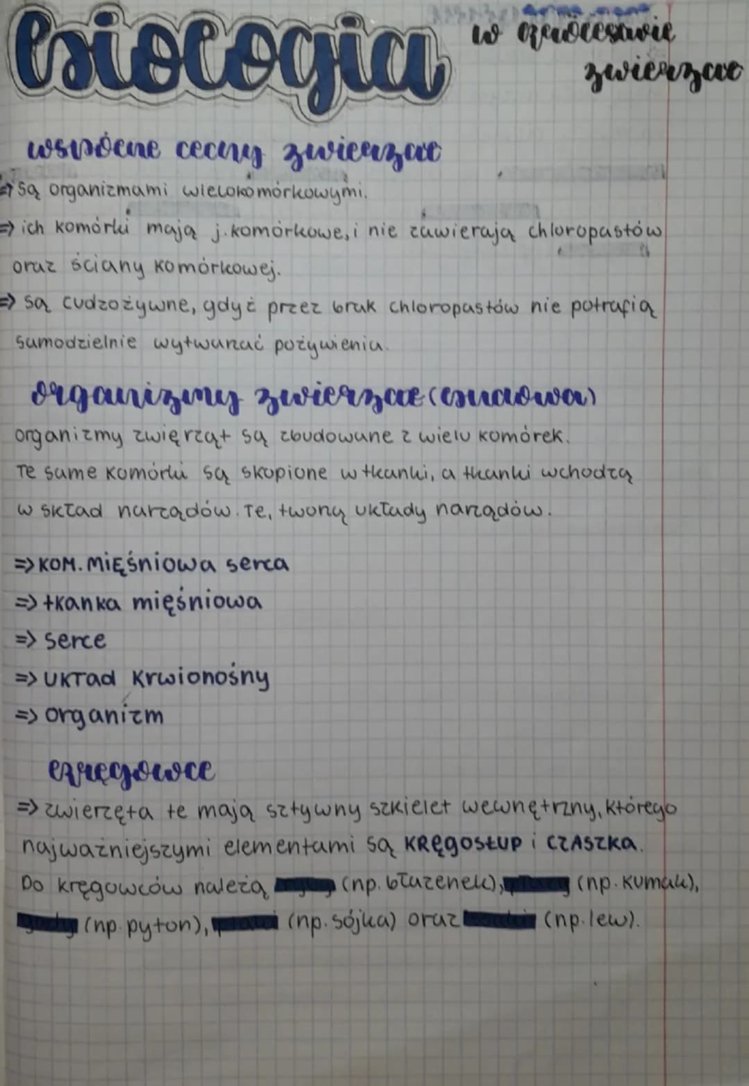 Priologia
wspólne ceairy zwierzał
Są organizmami wielokomórkowymi.
w Rewolesavie
zwierzat
=> ich komórki mają j. komórkowe, i nie zawierają 