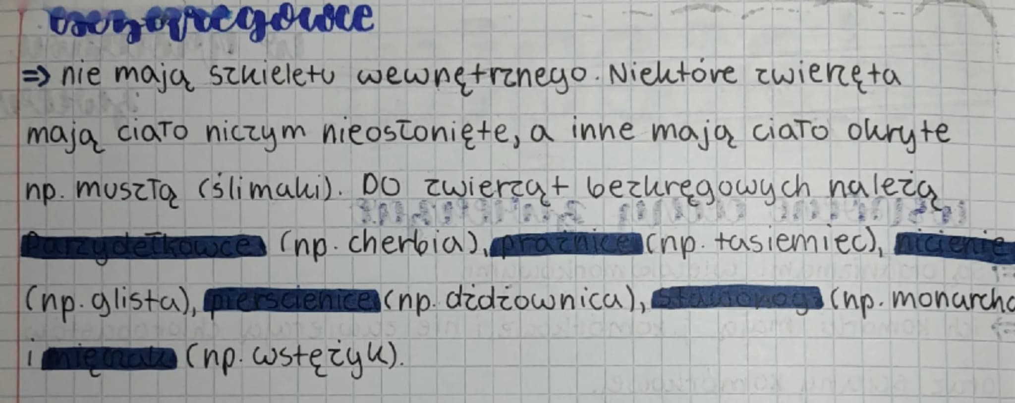 Priologia
wspólne ceairy zwierzał
Są organizmami wielokomórkowymi.
w Rewolesavie
zwierzat
=> ich komórki mają j. komórkowe, i nie zawierają 