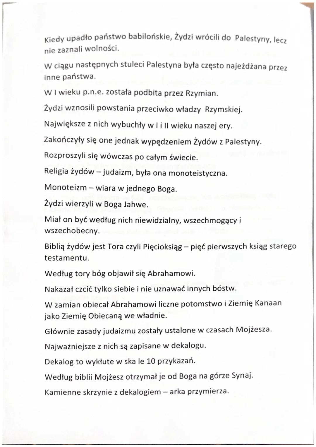 W starożytnym Izraelu
Najważniejsze dzieje Izraelitów, nazywanymi Żydami, nie są dobrze
znane.
Opisane są bardzo ogólnie w Biblii.
Badacze u