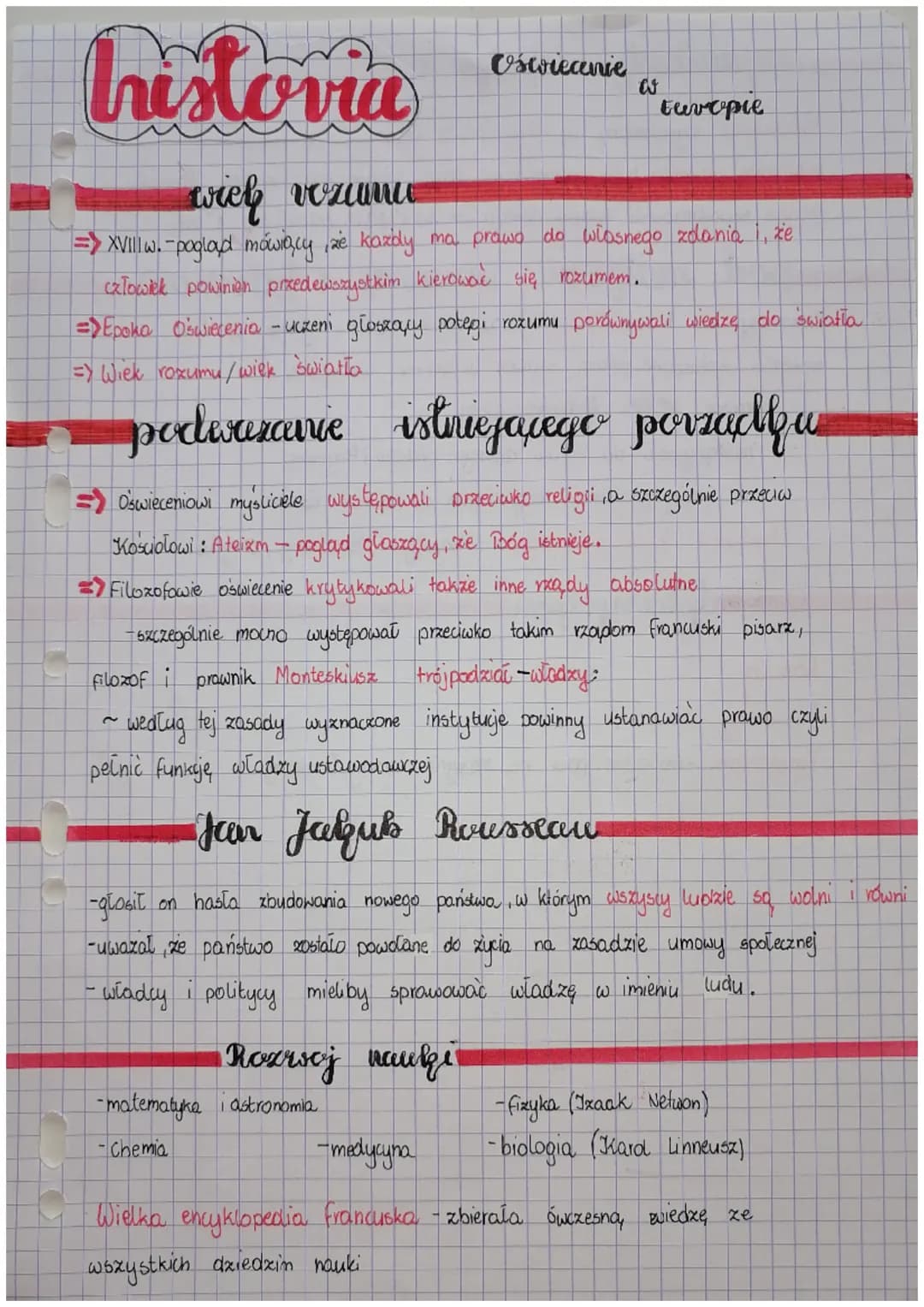 historia
wiek vozumu
=> XVIII w. - pagloyd mówiący, ze kazdy ma prawo do własnego zdania, że
człowiek powinien przedewszystkim kierować się 