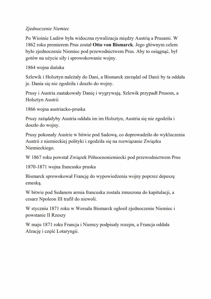 Zjednoczenie Włoch. Zjednoczenie Niemiec
Zjednoczenie Włoch
Włochy były podzielone na wiele państw od wczesnego średniowiecza. Po
nieudanej 