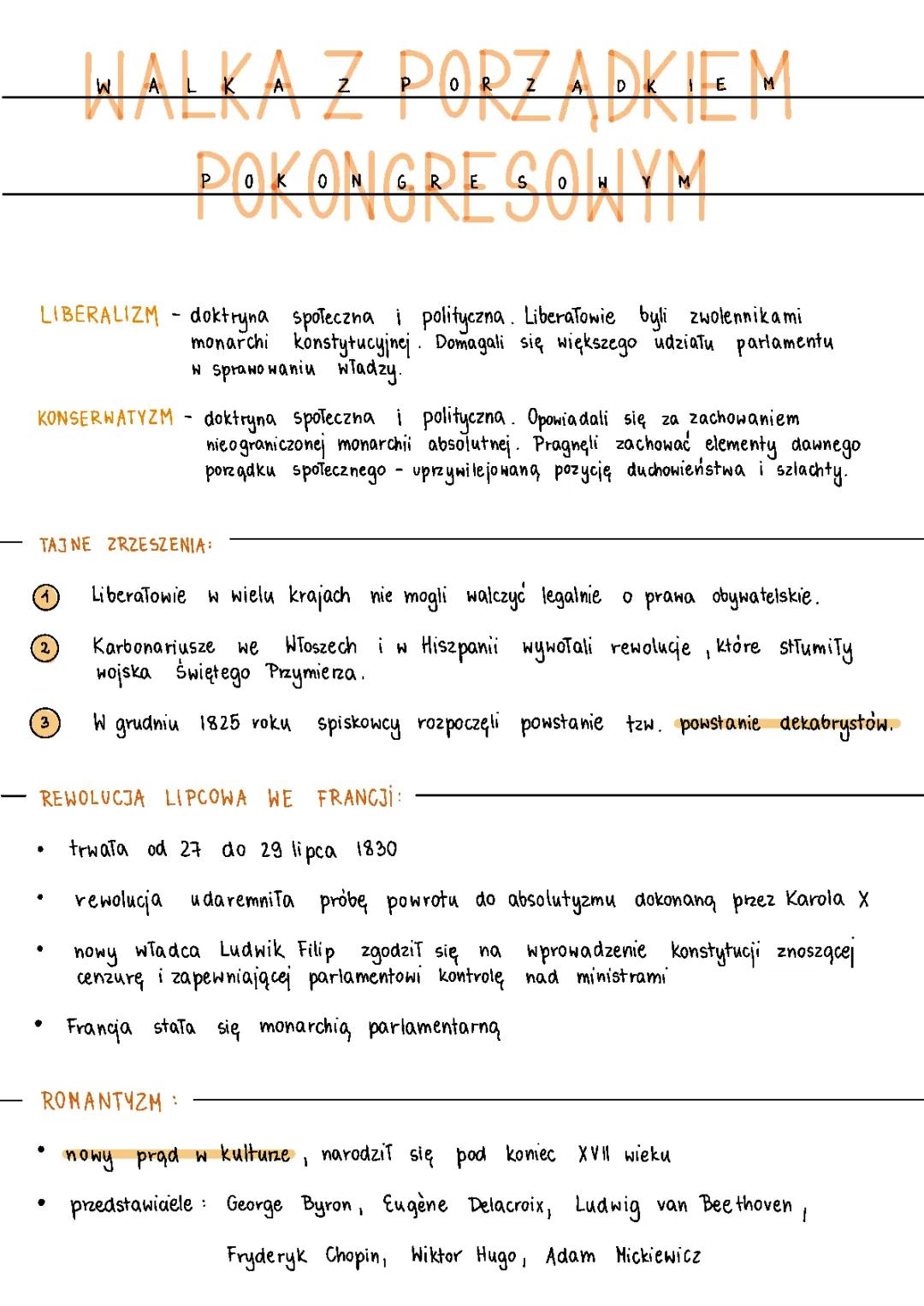Walka z porządkiem pokongresowym