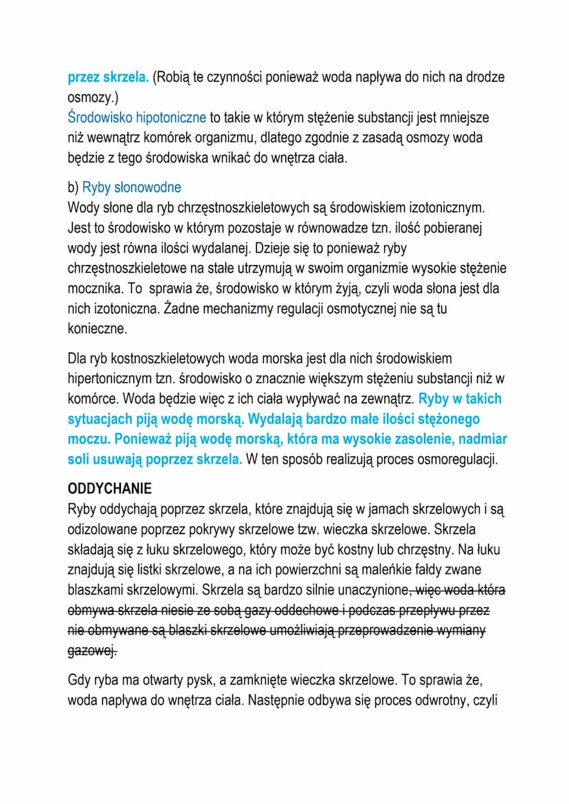 T: Ryby - żuchwowce pierwotnie wodne.
Ryby są one podstawą funkcjonowania ekosystemów wodnych, ryby są tam
drapieżnikami, regulują ilość oso