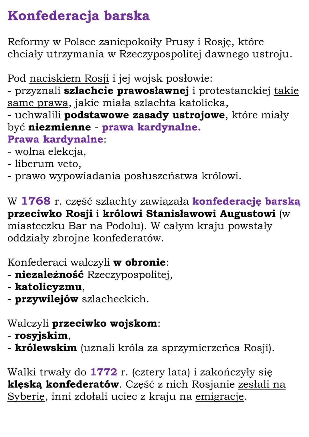 Pierwszy rozbiór Polski
1764 - koronacja Stanisława Augusta Poniatowskiego
1768-1772 - konfederacja barska
1772 - pierwszy rozbić Polski
Pie