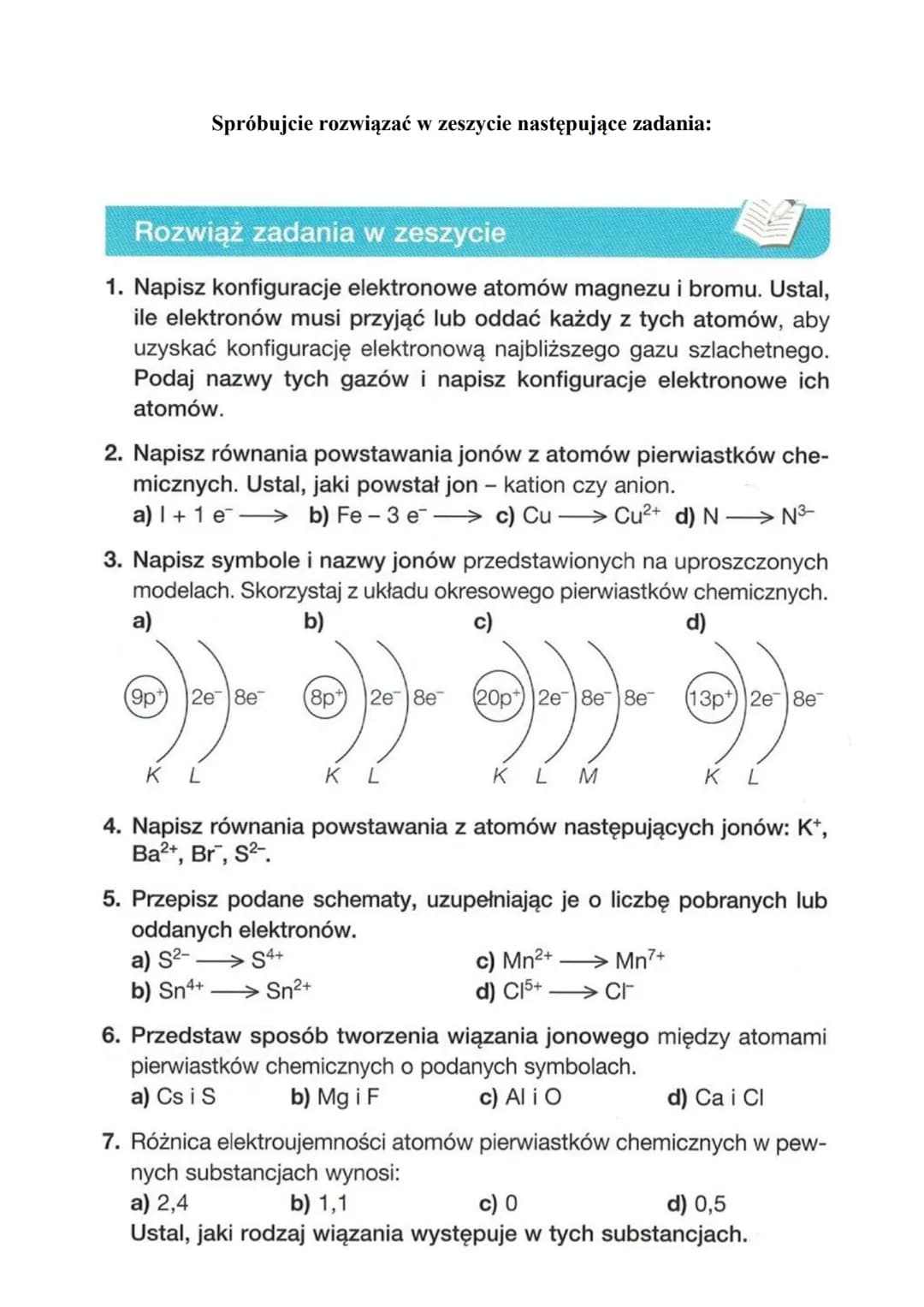 Temat: Wiązanie jonowe - mechanizm tworzenia.
Związki chemiczne powstające w wyniku połączenia metalu i nie-
metalu nie są zbudowane z cząst