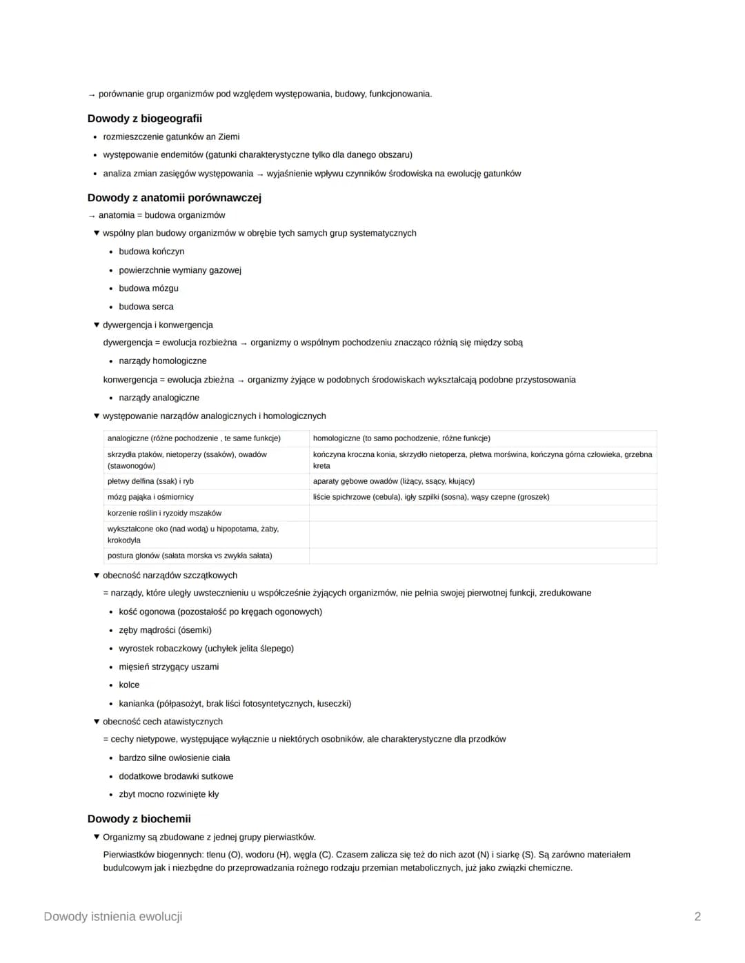 B
Dowody istnienia ewolucji
Week
✔ Files
Column
Unit/Module
Ewolucja biologiczna = proces stopniowych i nieodwracalnych zmian grup organizmó