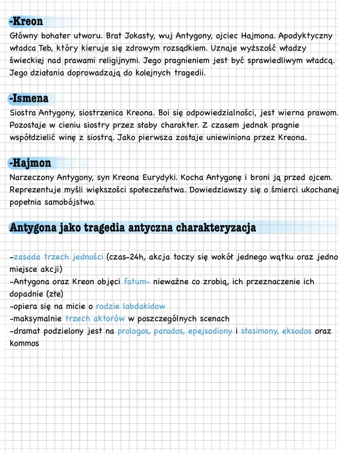 Antygona
Sofokles
Czas i miejsce akcji:
Zgodnie z zasadą jedności czasu, akcja obejmuje jedną dobę. Miejsce rozgrywanych
królewski w Tebach.