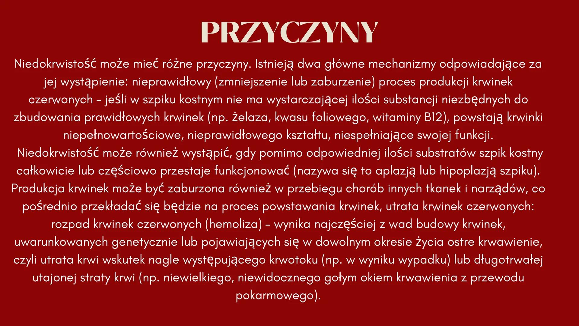 Anemia
R ANEMIA - CO TO?
Anemia to choroba przebiegająca z obniżeniem ilości
erytrocytów, czyli krwinek czerwonych. Erytrocyty to komórki
kr
