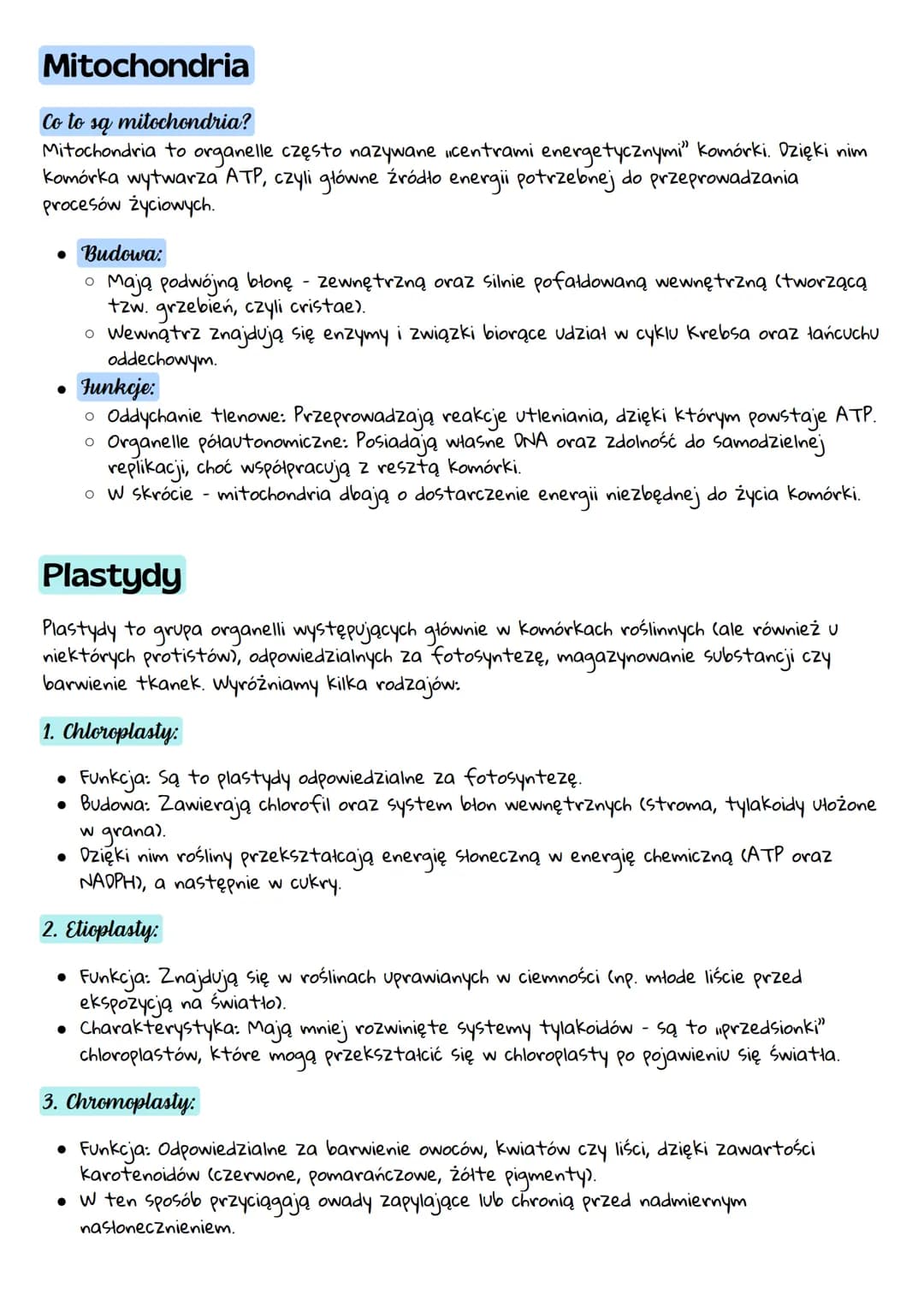 # Mitochondria
Co to są mitochondria?
Mitochondria to organelle często nazywane „centrami energetycznymi” komórki. Dzięki nim
komórka wytwar