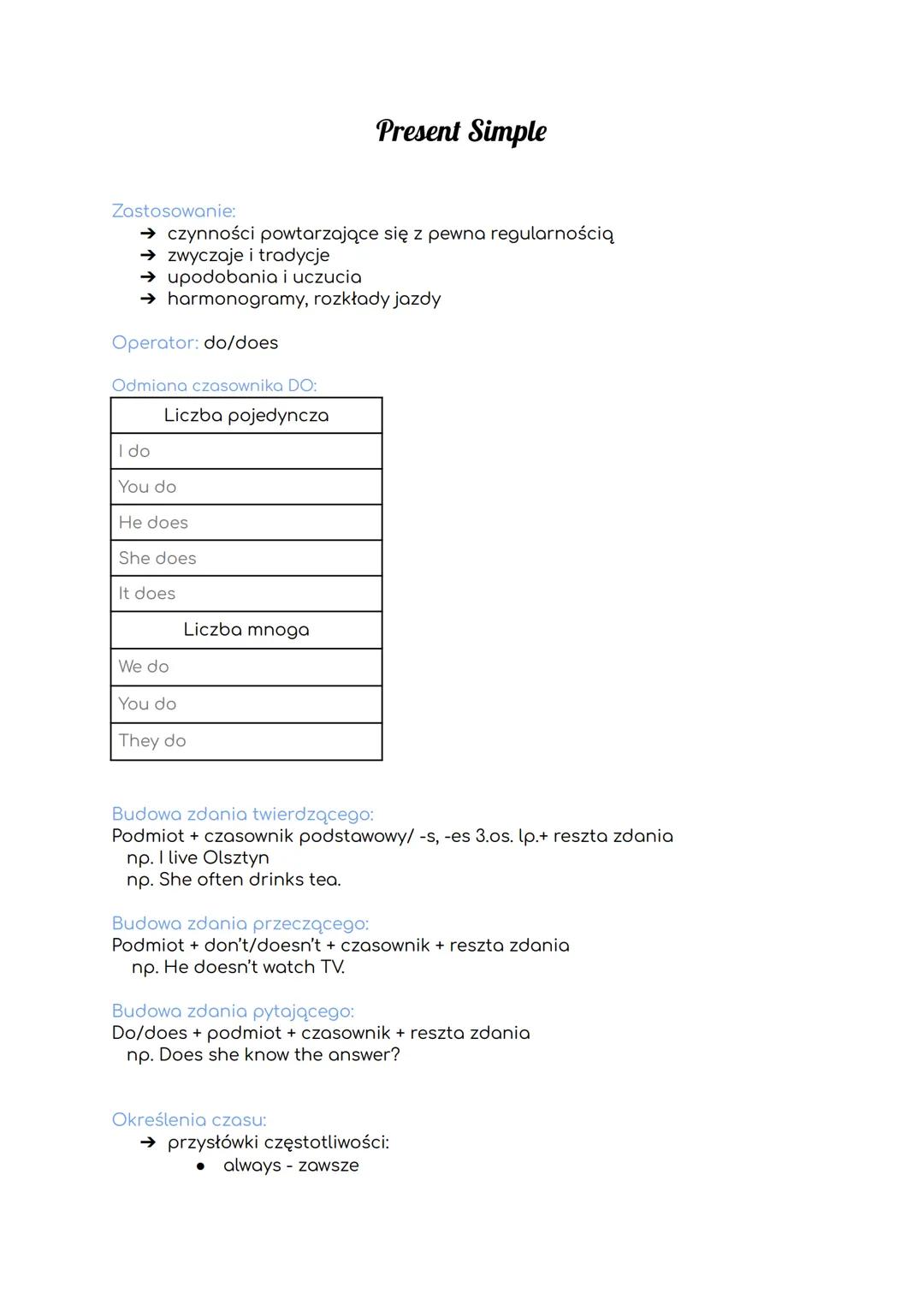 Understanding the Present Simple Tense