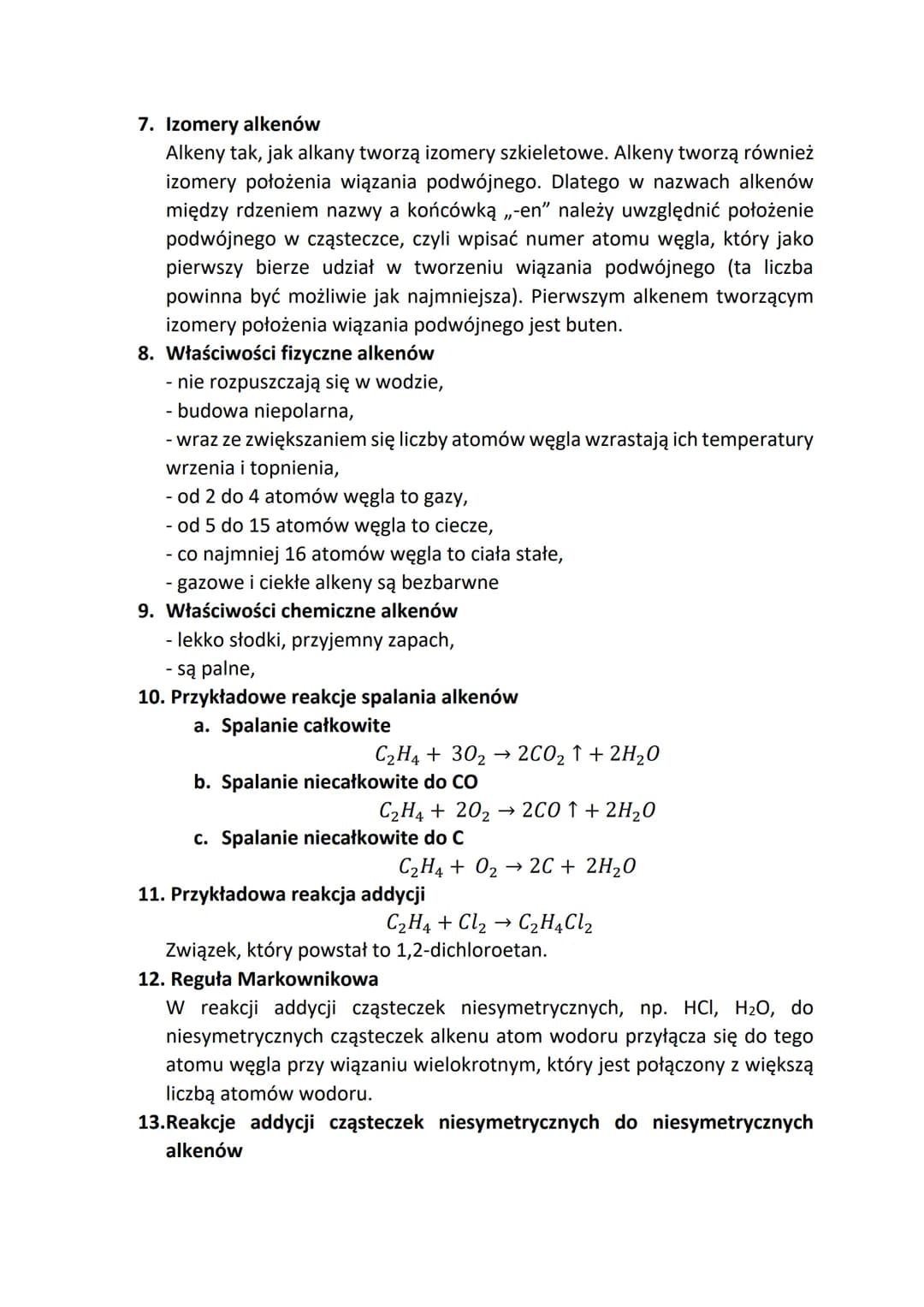 Alkeny
1. Co to są węglowodory?
Węglowodory nienasycone związki węgla i wodoru, w których
cząsteczkach występuje co najmniej jedno wiązanie 