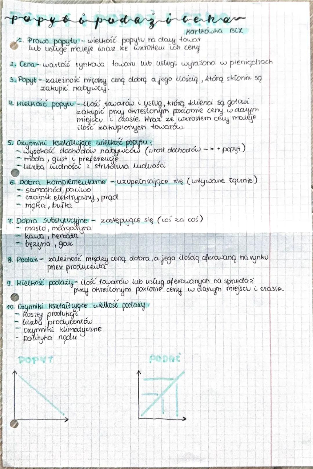 # popyto podazovehar

Kartkowha BCX

1.  Prawo popytu wielkość popytu na dary towar
lub ustuge maleje wraz ze wzrostem ich ceny

2.  Cena-wa