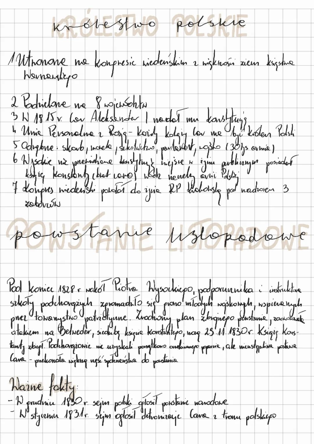 Królestwo Polskie, Powstanie listopadowe