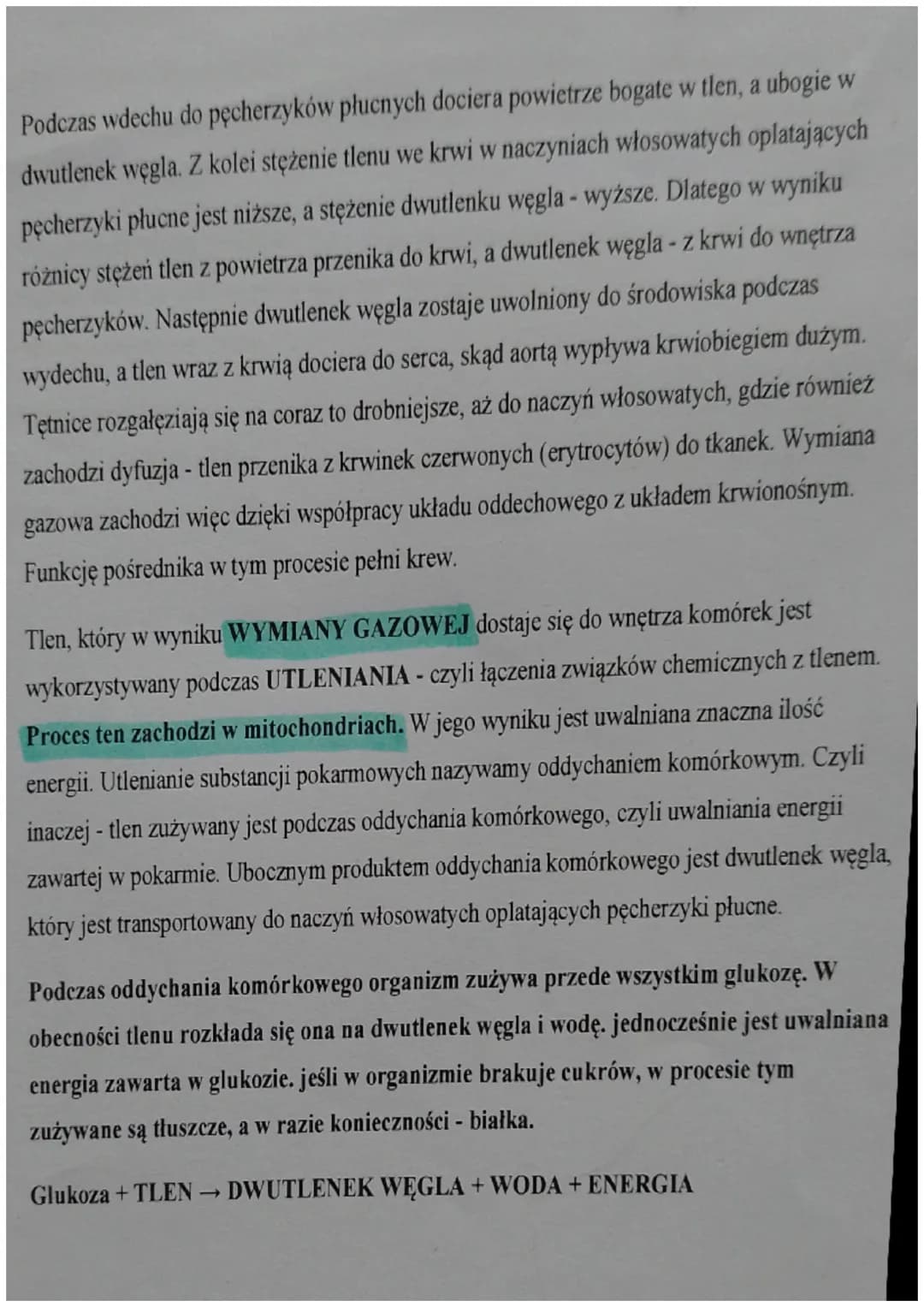 Mechanizm oddychania
Termin "oddychanie" odnosi się do:
- oddychania płucnego, czyli wymiany gazowej zachodzącej w pęcherzykach płucnych
- o