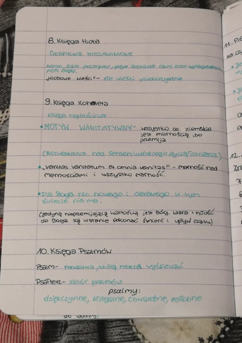 la.
i inte
ikonicznego -L. Bonnat Hiob"!
temat: Analiza i
lekeja
temat: Podsumowanie wiadomości O Biblii.
spraundzian
1. Podział Bibli na St