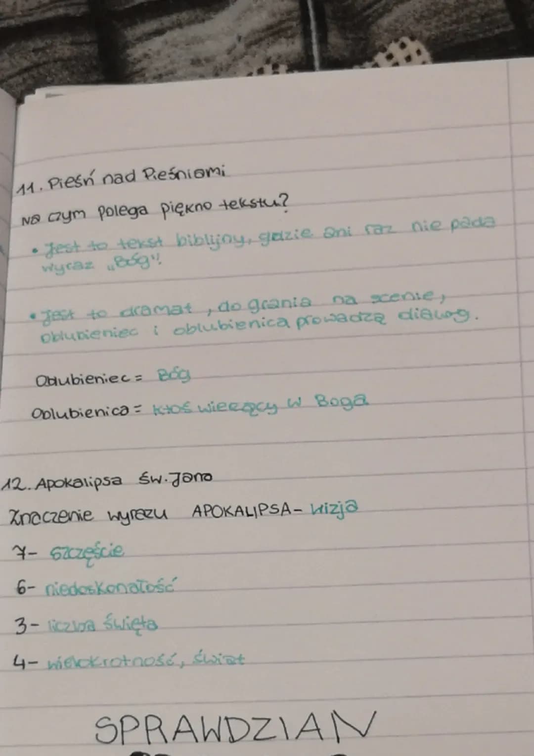 la.
i inte
ikonicznego -L. Bonnat Hiob"!
temat: Analiza i
lekeja
temat: Podsumowanie wiadomości O Biblii.
spraundzian
1. Podział Bibli na St