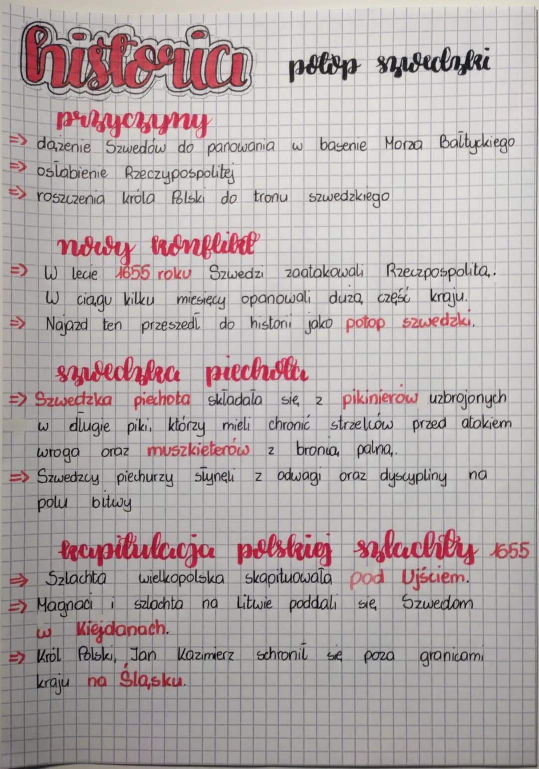 historia polop moubakri
szwedzki
przyczyny
=> dążenie Szwedów do panowania w basenie Morza Bałtyckiego
=> osłabienie Rzeczypospolitej
=> ros