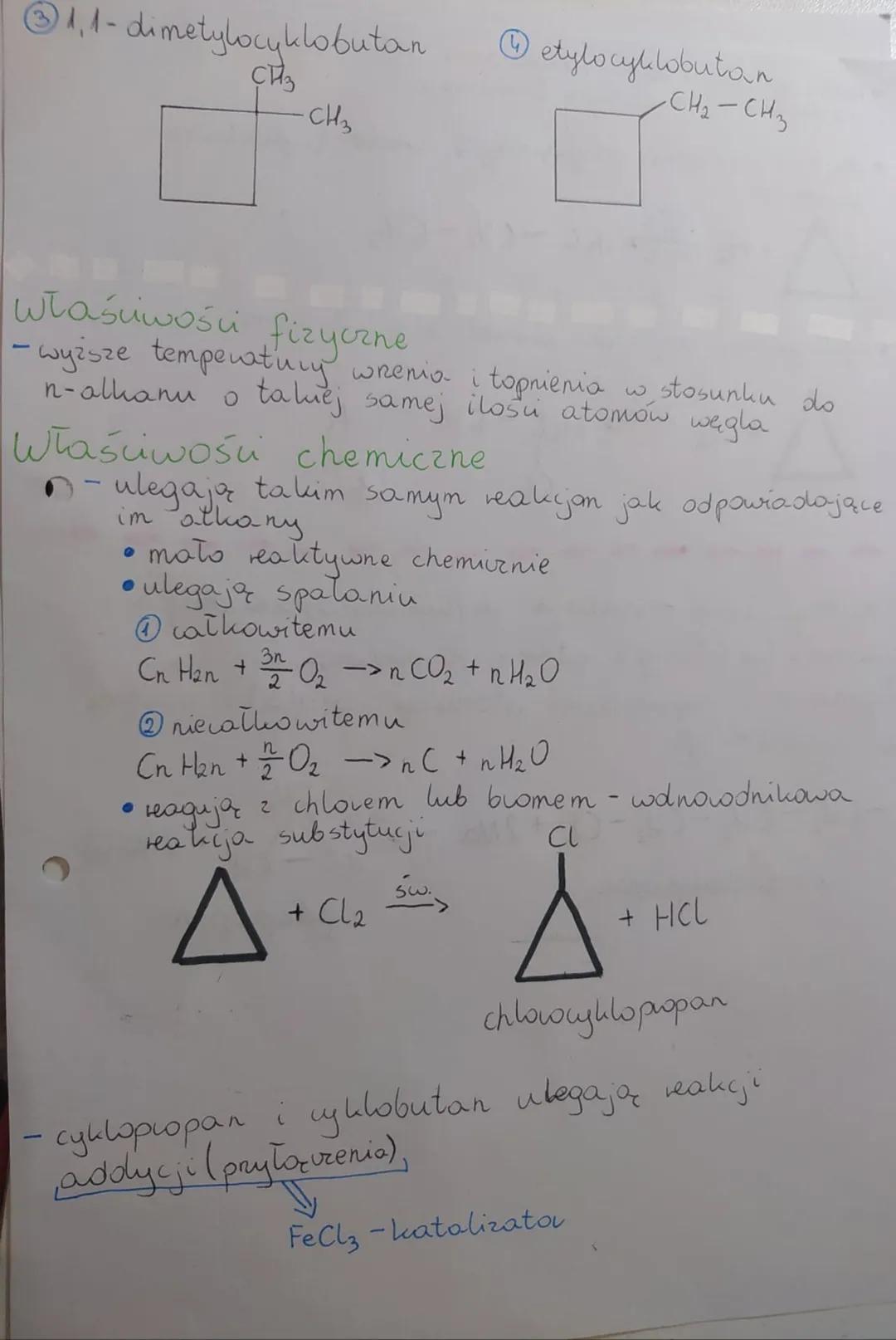 # CYKLOALKANY

Cykloalkany-quipa węglowodanów, których urastevrki
zawierają pierścienie zbudowane z atomow
węgla potzironych pojedynurymi wi