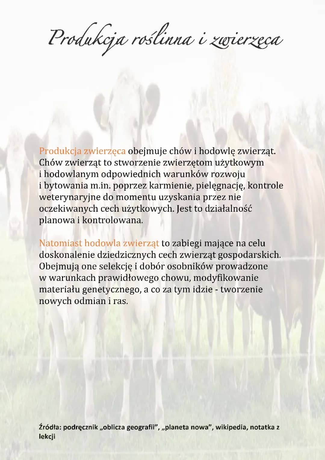 Produkcja roślinna i zwierzęca 