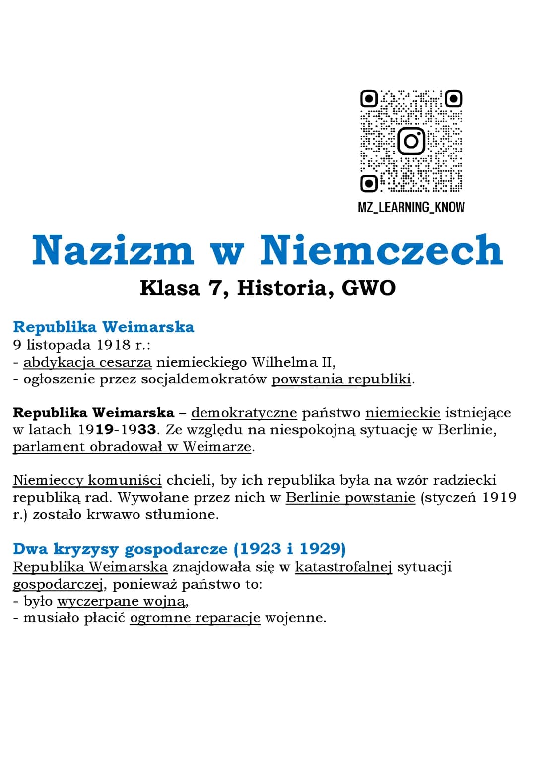 Nazizm w Niemczech Klasa 7, Historia, GWO