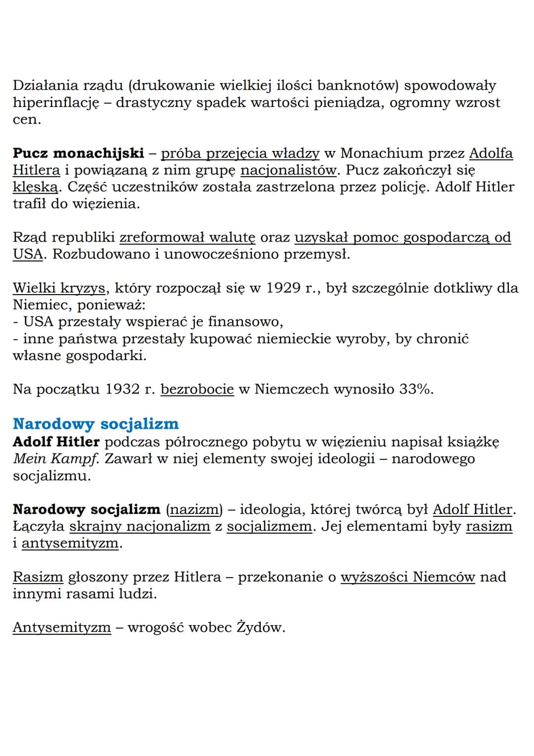 --- OCR Start ---
MZ_LEARNING_KNOW
Nazizm w Niemczech
Klasa 7, Historia, GWO
Republika Weimarska
9 listopada 1918 г.:
- abdykacja cesarza ni