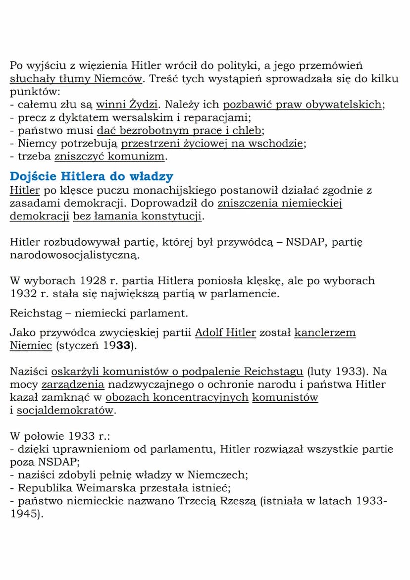 --- OCR Start ---
MZ_LEARNING_KNOW
Nazizm w Niemczech
Klasa 7, Historia, GWO
Republika Weimarska
9 listopada 1918 г.:
- abdykacja cesarza ni