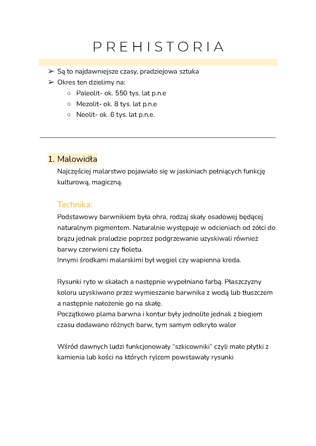 Notatki do matury: Sztuka prehistoryczna i jej tajemnice
