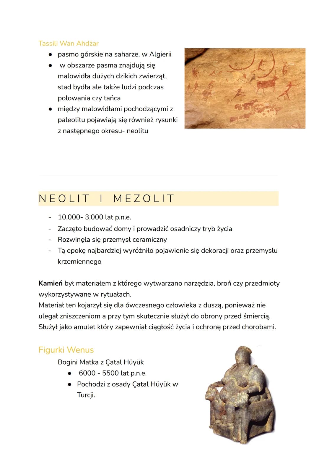 PREHISTORIA
➤ Są to najdawniejsze czasy, pradziejowa sztuka
> Okres ten dzielimy na:
o Paleolit- ok. 550 tys. lat p.n.e
O Mezolit- ok. 8 tys