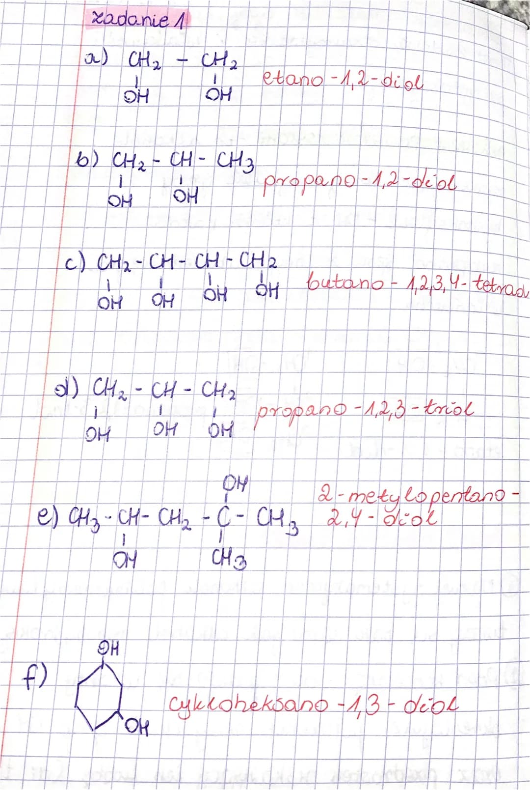 ALKOHOLE POLIHYDROKSYKOWE - to alkohole
zawierające conajmniej dwie grupy
hydroksylowe - OH z których każda
zuiqzana jest * innym atomem węg
