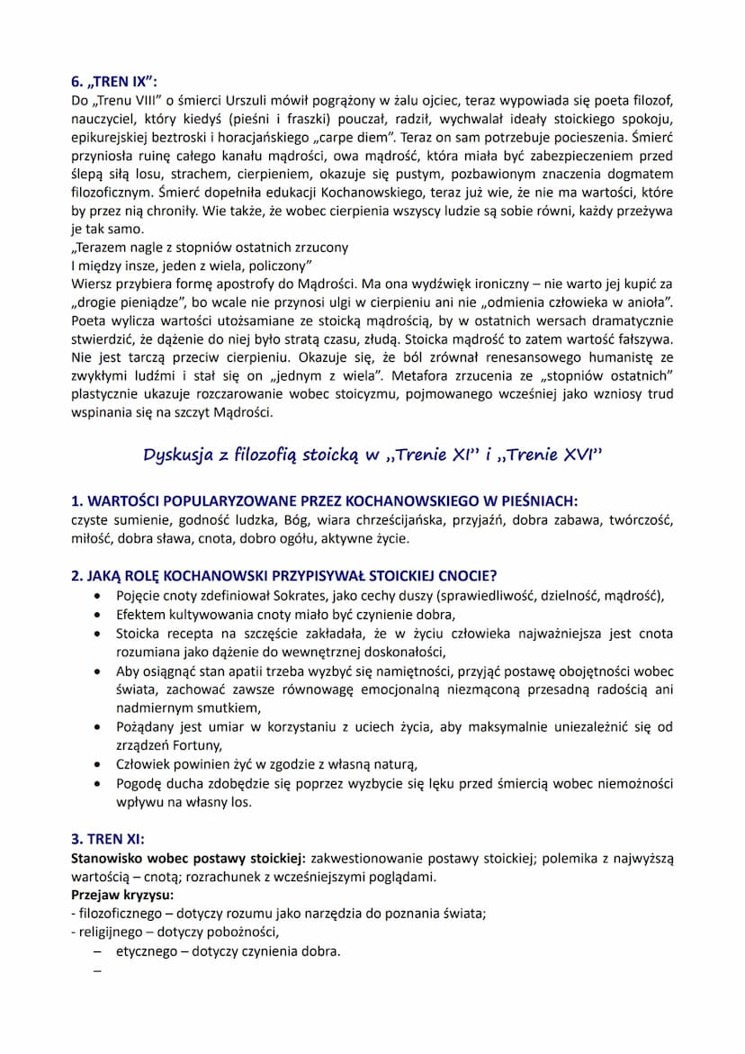 1. ŚMIERĆ DZIECKA W DAWNEJ EUROPIE:
●
●
2. ,,TRENY" - GENEZA:
Geneza - po śmierci ukochanej dwuipółletniej córki Orszuli w 1579 r. poeta stw