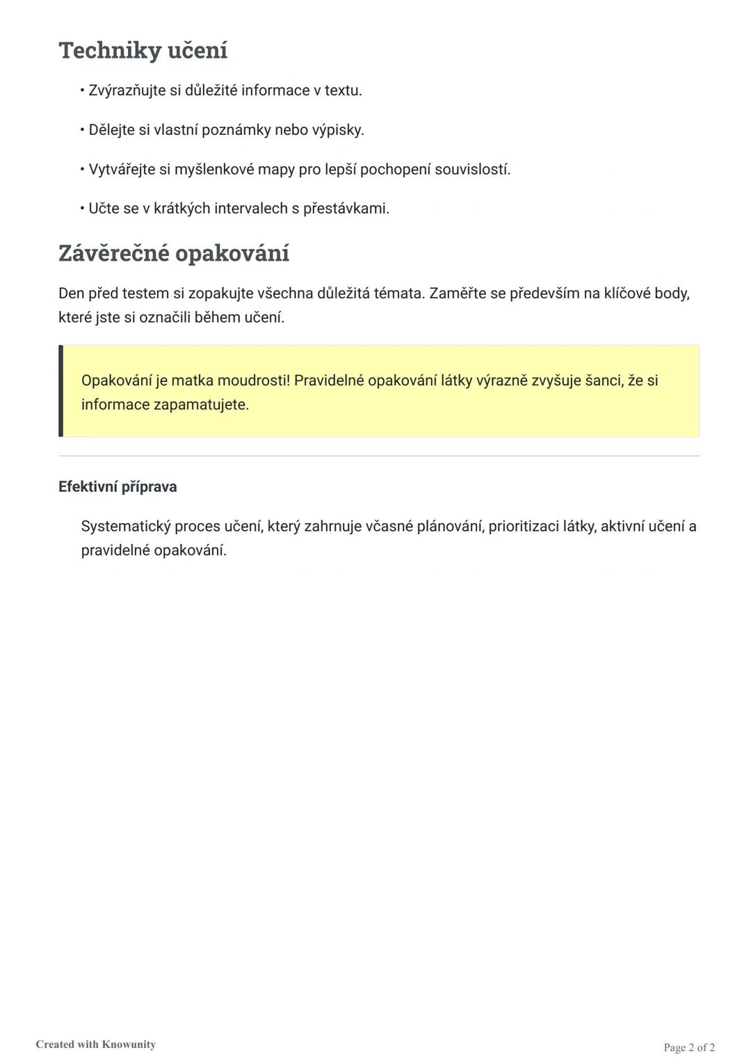 # Příprava na písemnou práci

Užitečné tipy a strategie pro efektivní přípravu na písemnou práci nebo test ve škole.

# Příprava na písemnou