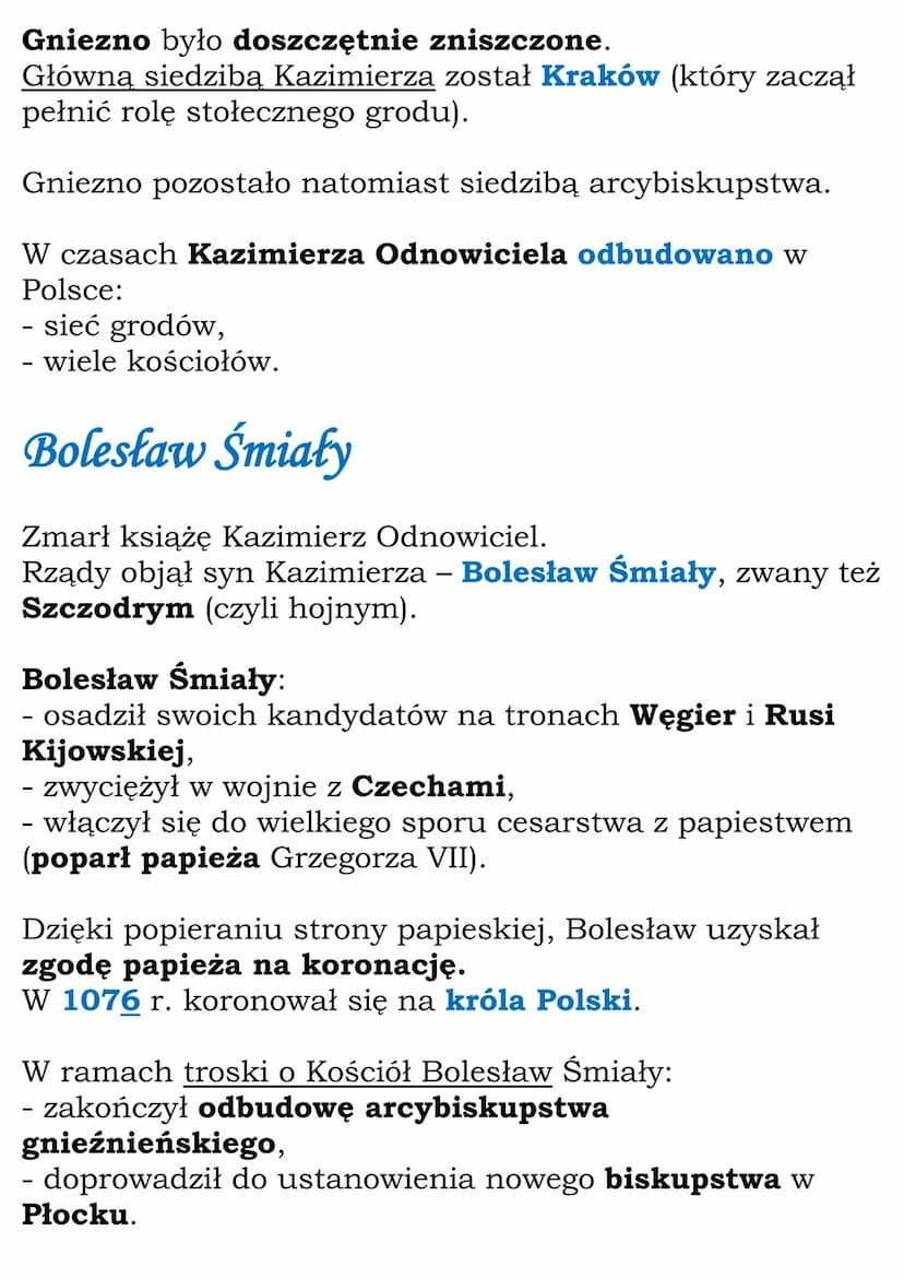 Upadek i odbudowa państwa
pierwszych Piastów
Mieszko II
Zmarł król Bolesław Chrobry - 1025 r.
Rządy objął jego syn Mieszko II, który koronow