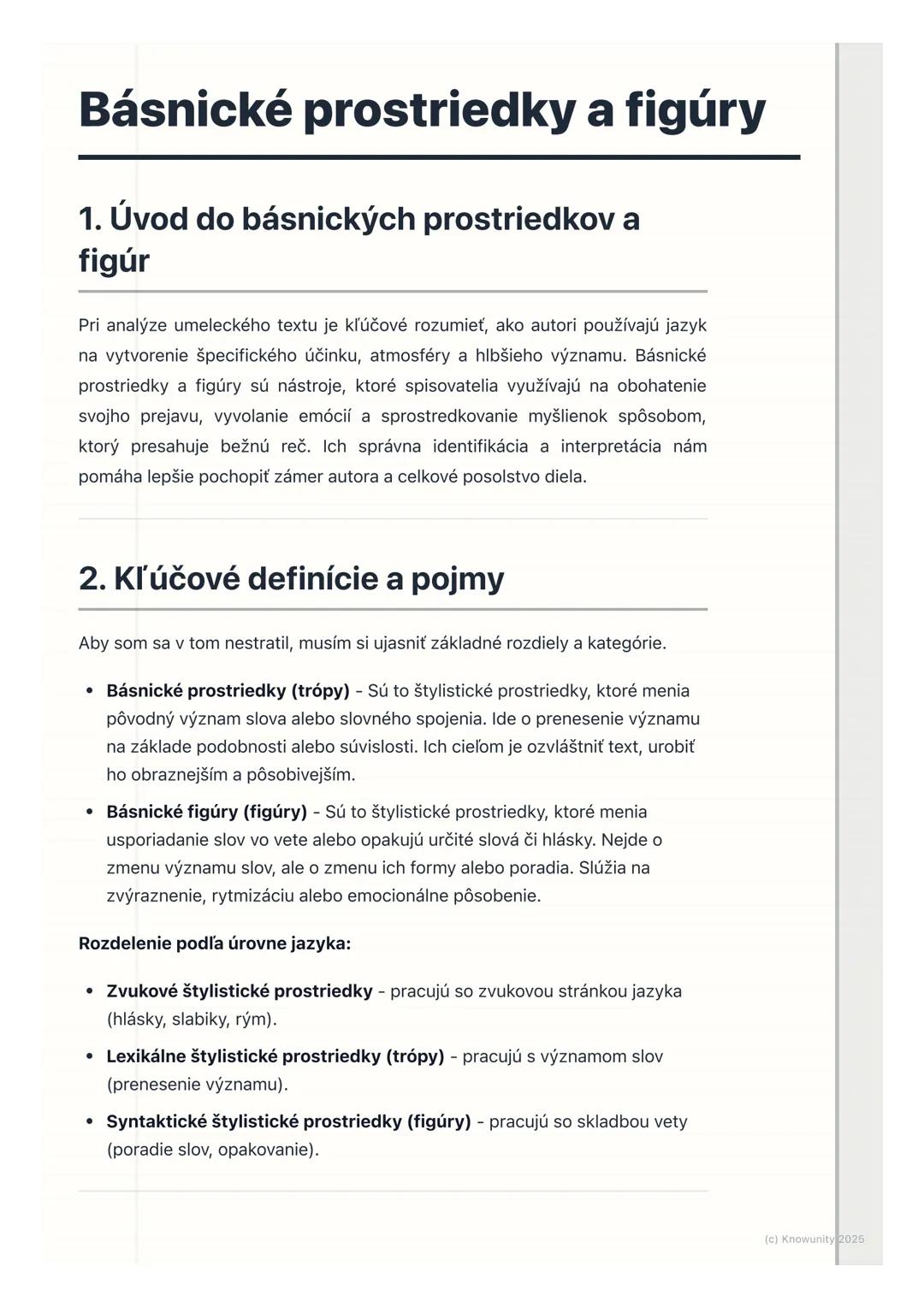 # Básnické prostriedky a figúry

1. Úvod do básnických prostriedkov a
figúr

Pri analýze umeleckého textu je kľúčové rozumieť, ako autori po