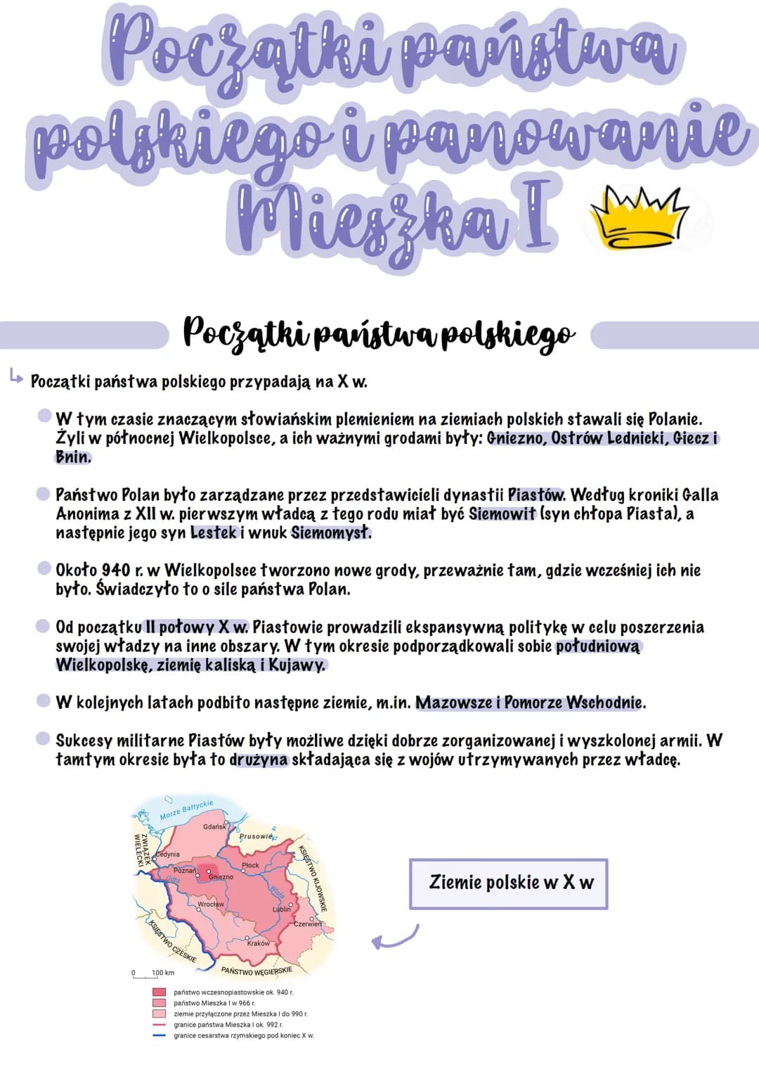 Początki państwa
polskiego i panowanie
Mieszka I M
Początki państwa polskiego przypadają na X w.
W tym czasie znaczącym słowiańskim plemieni
