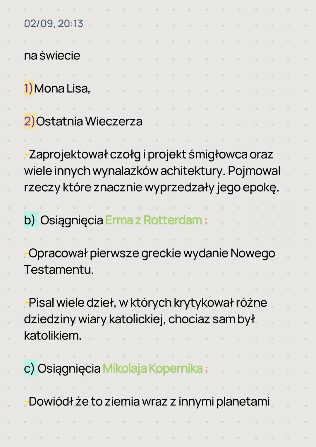 02/09, 20:13
Temat: Renesans- narodziny nowej
epoki.
1. Rozwoj gospodarczy i kulturalny miast włoskich
wXVW.
2.Renesans (odrodzenie) to prąd
