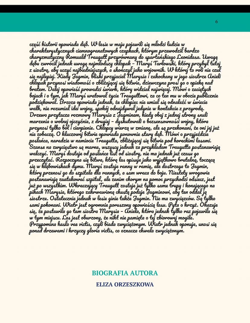 Język Polski
ELIZA ORZESZKOWA
,,GLORIA VICTIS"
GENEZA
W
czasu
Cykl nowel pod wspólnym tytułem „Gloria victis” należy do późnego okresu twórc