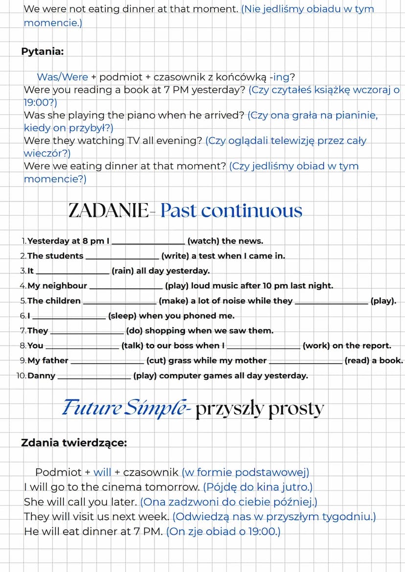--- OCR Start ---
Czasy- Język
angielski
Powtórka-E8
Teraźniejsze
Present simple-teraźniejszy prosty
Zdania twierdzące:
Podmiot + czasownik 