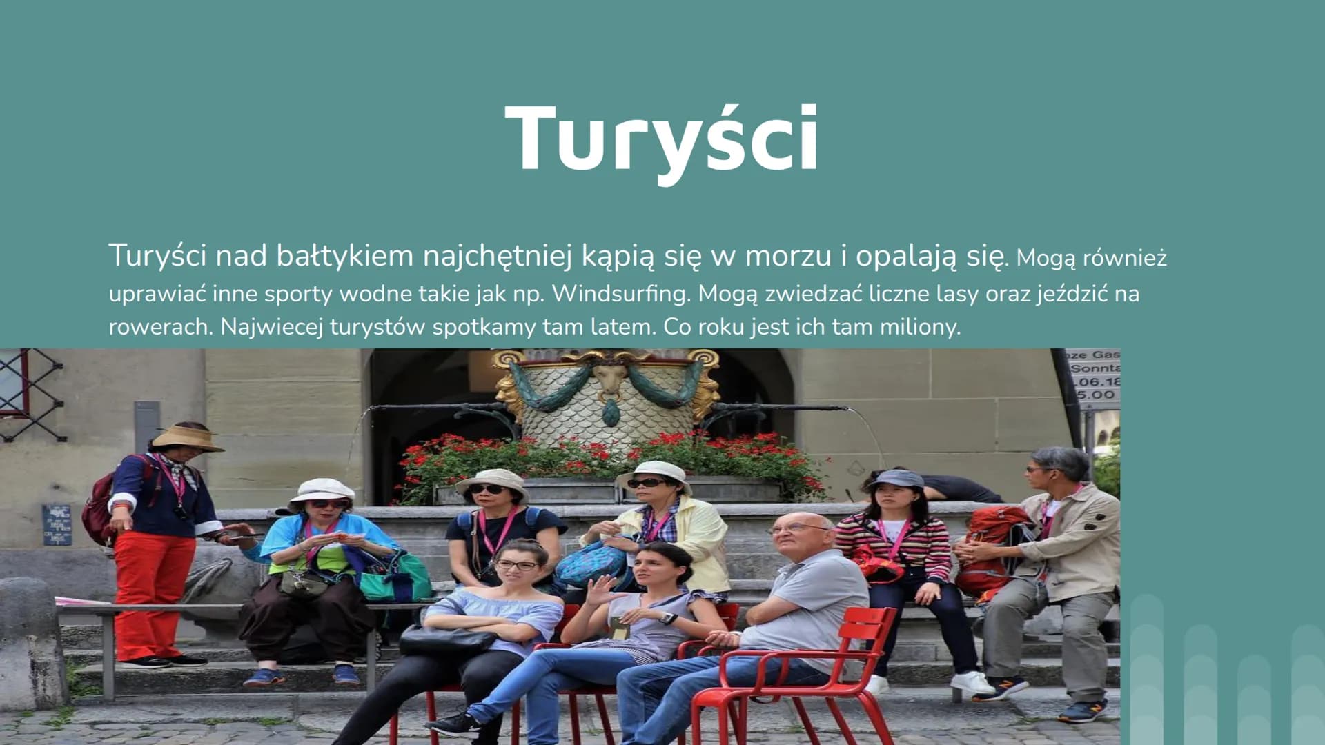 wpływ walorów
przyrodniczych i
kulturowych na
rozwój turystyki
: morze bałtyckie
turyści głównie przyjeżdrzają na północ do morza bałtyckieg