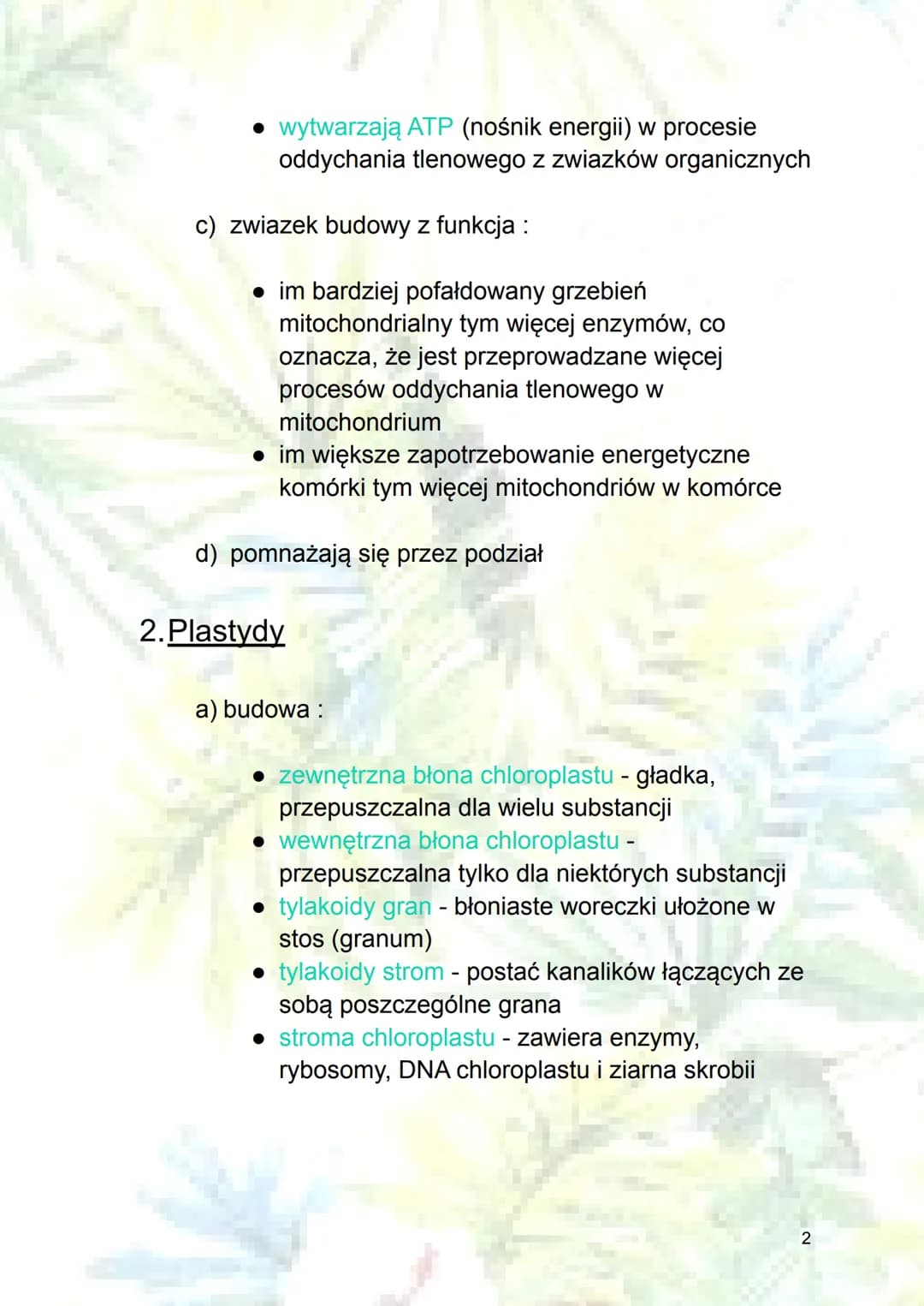 Mitochondrium, plastydy i teoria
endosymbiozy
1. Mitochondrium
a) budowa:
blona
zewnętrzna koliste DNA
rybosom
zewnętrzna błona mitochondriu