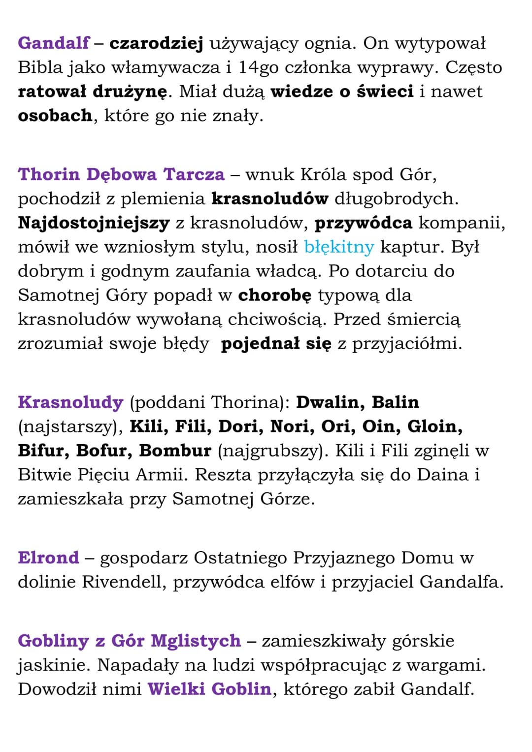 „Hobbit, czyli tam i z
powrotem" - opracowanie
Tytuł: „Hobbit, czyli tam i z powrotem”
Autor: J.R.R. Tolkien
Czas akcji: Trzecia Era Śródzie