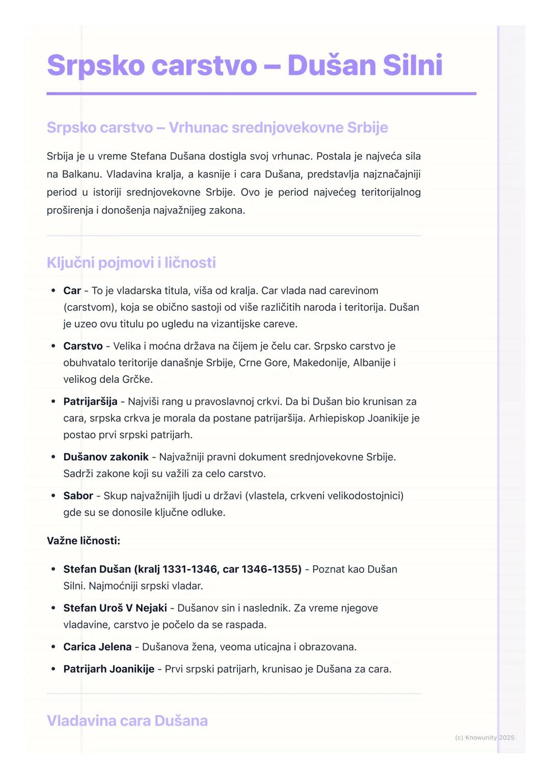 # Srpsko carstvo – Dušan Silni

Srpsko carstvo - Vrhunac srednjovekovne Srbije

Srbija je u vreme Stefana Dušana dostigla svoj vrhunac. Post
